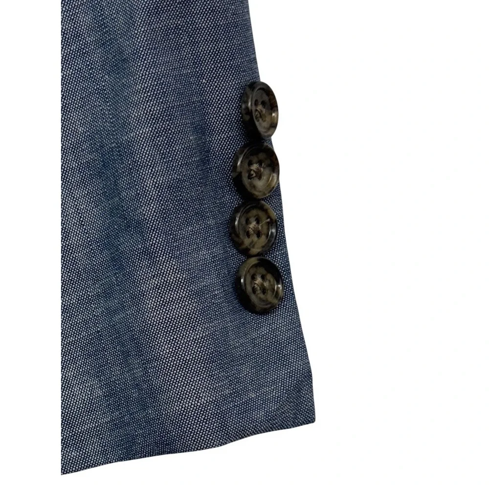 Bonobos 42L Blue Chambray Unstructured Cotton Blazer Jacket Sport Coat Standard